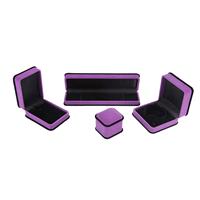 诺一批发 包装盒 饰品盒 戒指项链盒 紫色绒布高档珠宝饰品首饰盒