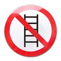 禁止架梯警示标志 安全警示牌 施工现场安全警示牌 告示牌 标牌