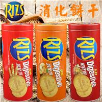 批发中国香港进口零食品RlZS乐芝士消化饼干九谷 坚果 原味380g罐装