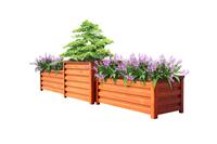 高低组合花箱、防腐木花箱、道路隔离花箱、园林花箱、室外花箱、帖椅花箱