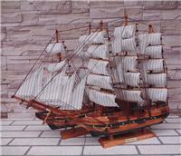 厂家批发 实木制帆船模型 木质工艺品 家居装饰品摆件地中海风格