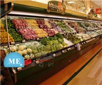 超市环形风幕柜定做 环形水果蔬菜保鲜柜 饮料冷藏展示柜