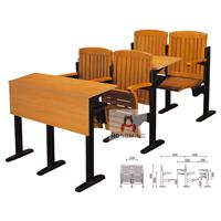 实木板多媒体课桌椅 橡木阶梯教室课桌椅 橡木座板大学教室课桌椅