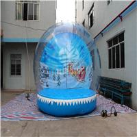 广州市飞鱼游乐充气圣诞展览球雪花球装饰摆设用品充气透明雪花球圣诞展示用品