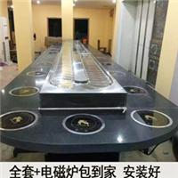 白色1.5米圆餐桌 欧式电动火锅餐桌 台面可配大理石H011