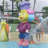 儿童玻璃钢戏水小品 大型水上乐园设备儿童戏水玩具 小丑厨师喷水
