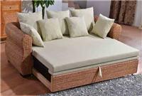 藤格格家具厂家批发直销藤沙发床折叠 藤沙发 实木沙发床 双人床 多功能沙发床 藤木色沙发床
