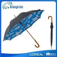 自动直杆伞木长柄雨伞 抗风玻纤自动直杆伞伞架