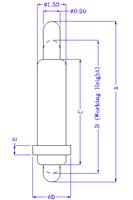 平底SMT型 - pogo pin连接器单pin弹簧针探针充电针标准贴片SMT型顶针