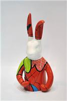 BMB热销树脂工艺品 卡通动物兔先生 时尚绅士兔摆件 服装店样板房装饰