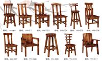 碳化木餐桌椅橡木仿古餐桌椅酒店实木家具蒸气火锅桌椅