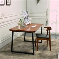 北欧小户型长方形现代简约餐桌椅组合客厅饭桌复古铁艺实木餐桌
