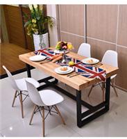 定制 美式复古铁艺餐桌长桌原木酒店饭桌简约现代实木办公桌书桌会议桌