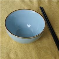 港鹏外贸出口尾单陶瓷碗　创意饭碗库存　5寸陶瓷碗批发　色釉格子瓷碗