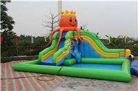 广州市飞鱼游乐充气水上滑梯充气水池链接滑梯充气儿童水上乐园充气章鱼玩具滑梯