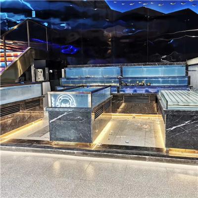 中威商业广场餐厅海鲜鱼池定做价格，深圳越港商业中心酒店订做海鲜鱼池