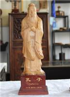 儒家尊师花木质孔子雕像孔庙祈福孔圣人佛像摆件纯手工制品