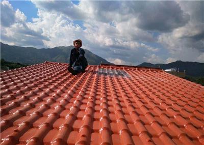 河南洛阳防腐耐候屋面装饰材料合成树脂琉璃瓦1050mm