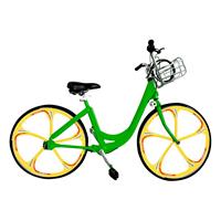 佳德兴无链轴传动公共自行车绿色黄色轮框版