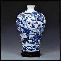 定做陶瓷青花瓷 名家手绘青花瓷 仿明青花如意瓶 陶瓷收藏品
