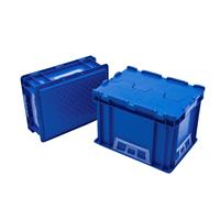 标准可堆式物流箱可带盖零件收纳盒仓储周转储物箱