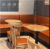 西安咖啡厅沙发靠墙卡座甜品店奶茶店火锅店餐饮沙发桌生产定制
