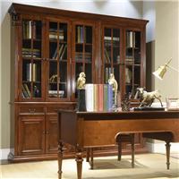苏州昆山美式家具厂家直销现代简约书房实木书柜组合储物柜