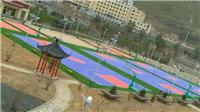郴州颜色篮球场地面设计，苏仙公园专业塑胶篮球场施工厂家