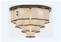 餐厅现代中式吸顶灯 时尚布艺灯具批发 铁艺新中式灯饰