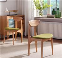 创意实木餐椅家用椅 布艺咖啡厅椅日式小户型椅