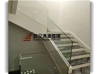武汉市沌口凯沃森办公楼梯整体玻璃栏杆，武汉清漫楼梯，室内玻璃楼梯