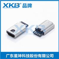 供应中国台湾星坤 USB 5P-M B TYPE **薄USB连接器插头 S3公头三星11P夹板式