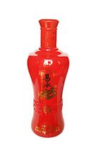 酒水玻璃包装厂直供 红色喷涂玻璃瓶 1斤装高白料白酒瓶 饮料瓶