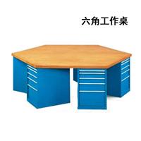 供应六角工作桌 重型六角工作台 厂家直销六角橡木工作桌可定制