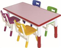 新款幼儿园学生桌厂家热销 儿童6人可调节餐桌课桌