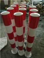 红白道口标柱 钢管铁立柱 防撞柱 道路挡车柱 活动分道柱