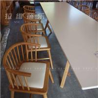 西安茶餐厅休闲实木餐桌椅