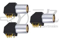 小型金属0B4芯光面插座90度弯针防水 圆形推拉自锁连接器