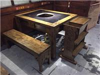 定制中国香港茶餐厅卡座沙发寿司店餐厅桌椅卡座 实木火锅桌