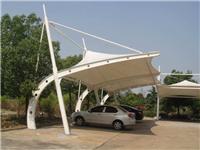 膜结构车棚汽车遮阳蓬7字型钢梁电动车棚自行车雨棚
