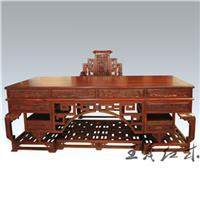 王义红木古典中式手工老挝红酸枝办公桌