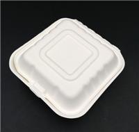 044单格打包盒 包子盒纸浆饭盒一次性餐具快餐盒环保饭盒白色纸盒