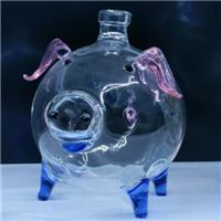 大猪猪玻璃酒瓶空心白酒瓶小猪造型工艺酒瓶高鹏硅造型猪酒瓶