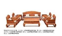 山东 东营大清御品红木家具刺猬紫檀荷塘月色沙发11件套