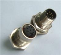 M12信号插座 针型孔型 PG9焊板插座