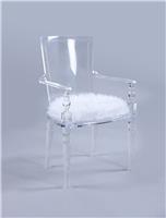 厂家直销透明亚克力有臂椅子 **玻璃PMMA水晶椅子 可定制