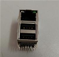 供应兴伸展电子RJ45插座网络插座连接器RJ45+双层USB2.0网络插座网络接口母座用于电脑主板