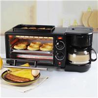 厂家直发多功能家用迷你电烤箱3合1早餐机咖啡机面包机多士炉