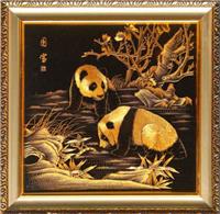 河北熊猫金雕画价格