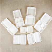 绿洲环保甘蔗浆纸快餐盒多格一次性打包盒可降解沙拉外卖餐盒一次性饭盒